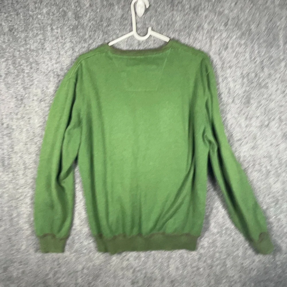 JOHN ROCHA GREEN V NECK SWEATER PULLOVER MEN SIZE M COTTON‎